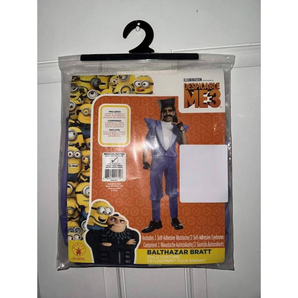 Despicable Me 3 Balthazar Bratt Costume Halloween Kids Size M 8-10 Years RARE